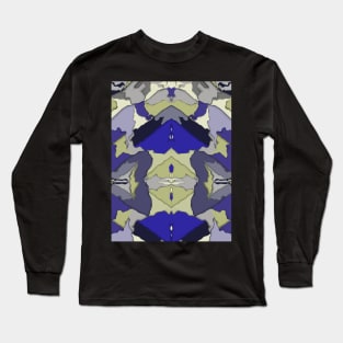 Origami Melted Retro Repeated Pattern Long Sleeve T-Shirt